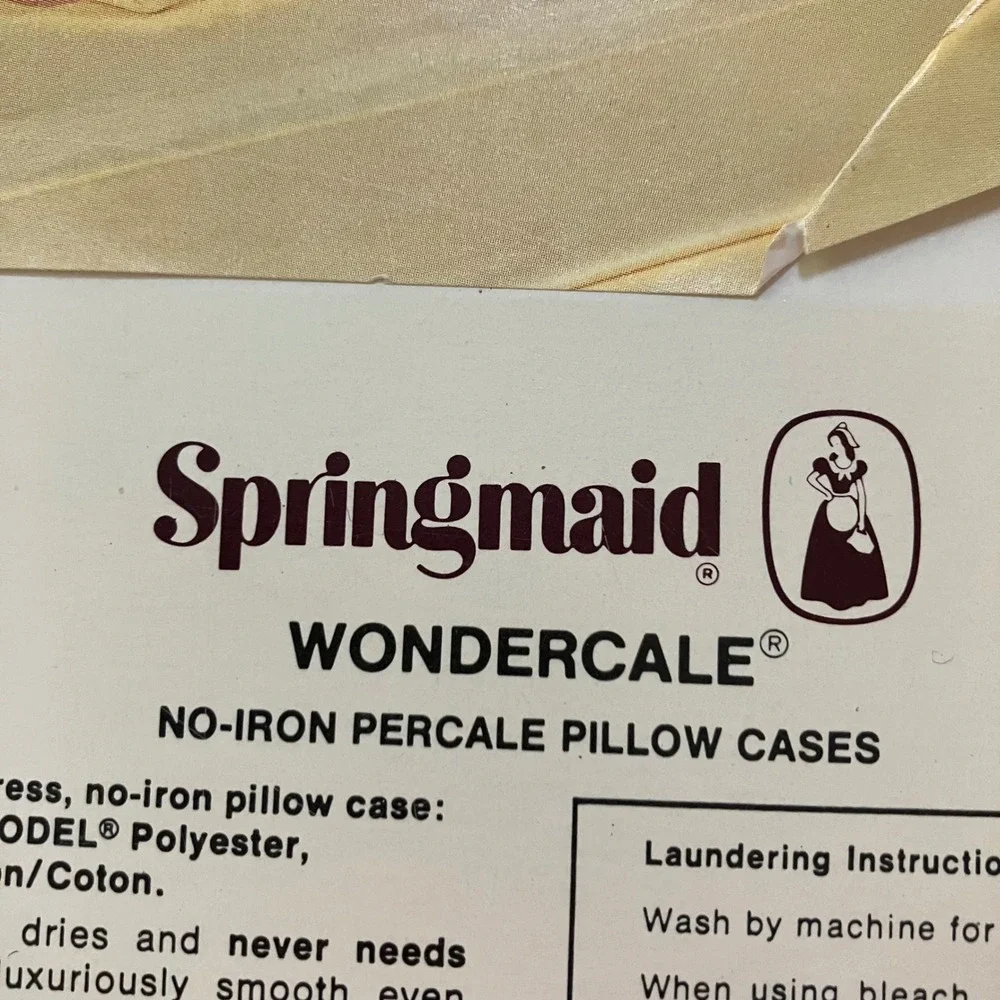 Vintage‎ Springmaid Wondercale Peignoir Pastels Yellow Pillowcases - 2 Standard
